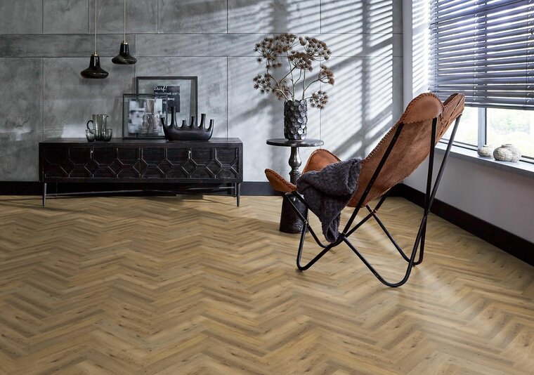 YUP Herringbone dryback dark oak