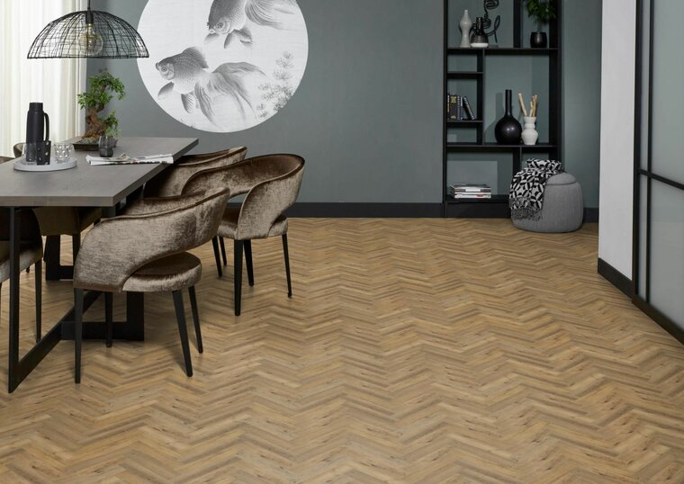 YUP Herringbone dryback dark oak