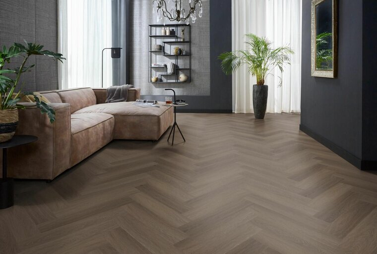 YUP Fulham herringbone dryback brown