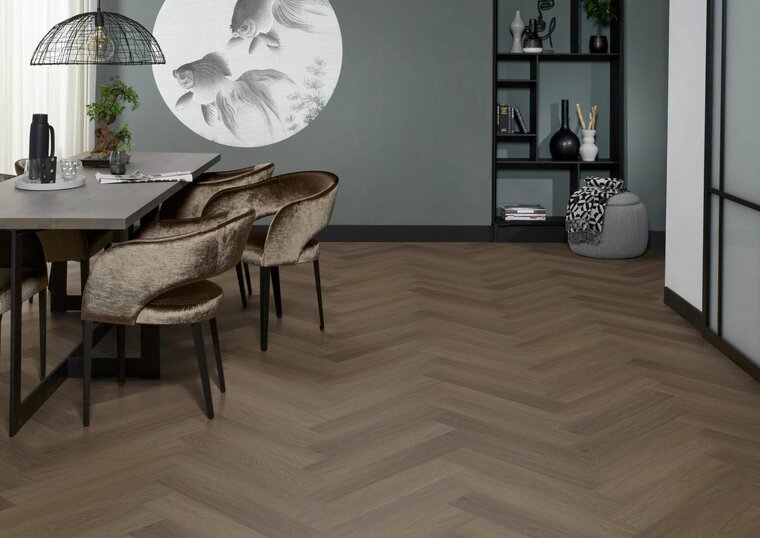 YUP Fulham herringbone dryback brown