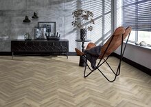 YUP Herringbone dryback light oak